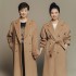 High-end 101801 camel double cashmere coat for women